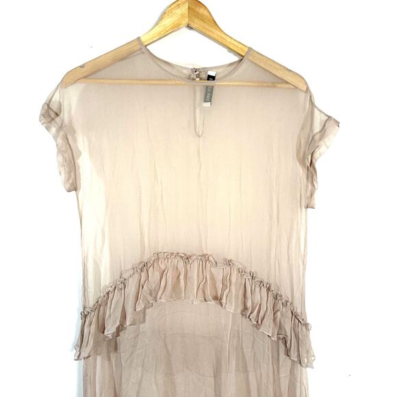 ELIZABETH & JAMES sheer silk tiered‎ dress womans Small Boho layering Olsen - Picture 4 of 12